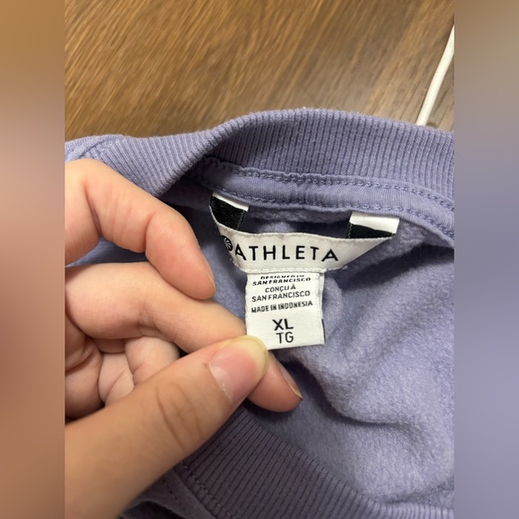 Athleta Retroplush Crewneck Sweatshirt | Size XL, Purple - Picture 5 of 5